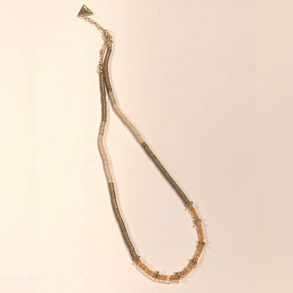Gold and Cream Minimalist Necklace